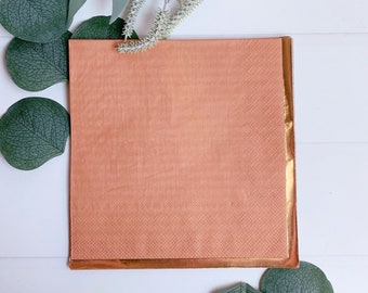 Terracotta & Gold Luncheon Napkins | Fall Wedding Napkins | Little Pumpkin Baby Shower | Autumn Party Tableware