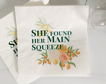 She Found Her Main Squeeze Bridal Shower Napkin - Foiled