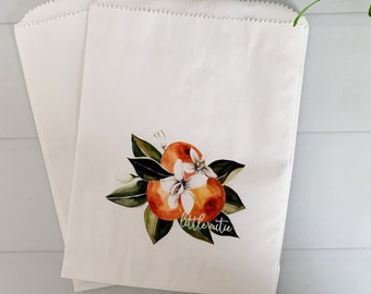 Little Cutie Favor Bags: Clementine Baby Shower Treat Bags - Set of 12