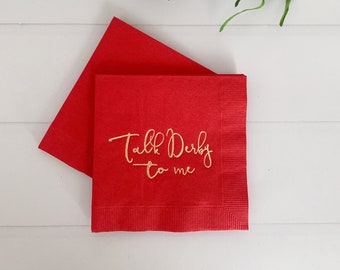 Talk Derby to Me Cocktail Napkins - Red