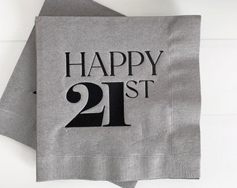 Happy 21st Birthday Napkins