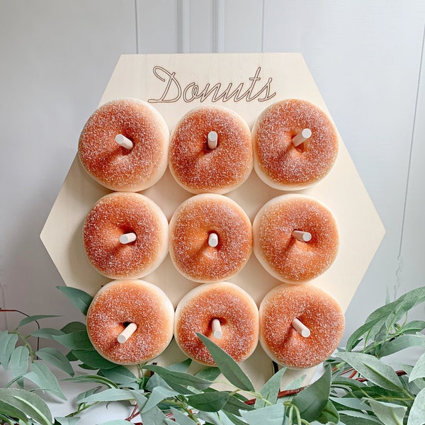 Donut Wall Stand - Wood Hexagon