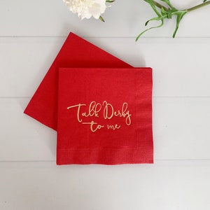 Talk Derby to Me Cocktail Napkins - Red