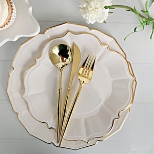 Gold Modern Utensils | 24 Pieces ( Disposable Party Supplies)