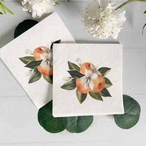 Celebrate with these orange clementine cocktail napkins.  Perfect for a Little Cutie themed baby shower, main squeeze shower, birthday or other event.  T