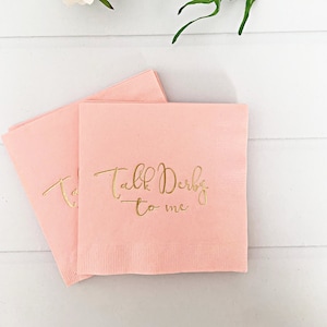 Talk Derby to Me Cocktail Napkins - Pink