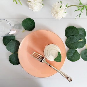 Coral and gold paper plates 2025
