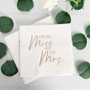 From Miss to Mrs Luncheon Napkins - Gold