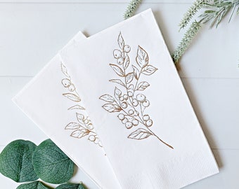 Gold Berry Dinner Napkins