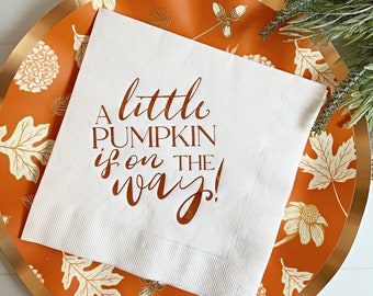 A Little Pumpkin is On The Way Luncheon Napkins