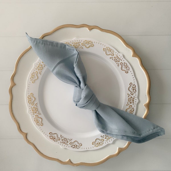 Dusty Blue Napkins Etsy