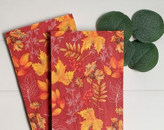 Red & Orange Fall Leaf Dinner Napkins