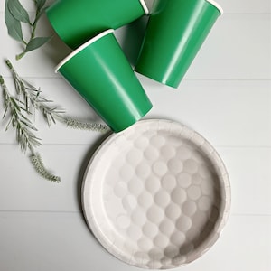 Golf Party Dessert Plates & Green Cups