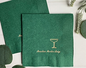 Personalized Coup Glass Cocktail Napkins