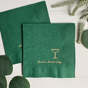 Personalized Coup Glass Cocktail Napkins image 1