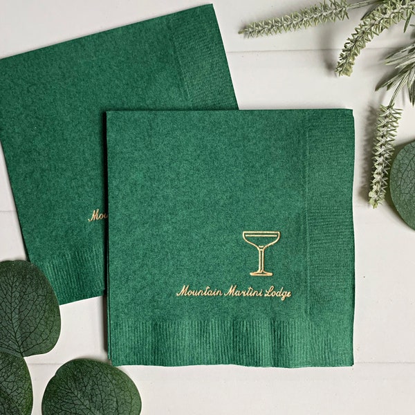 Personalized Coup Glass Cocktail Napkins