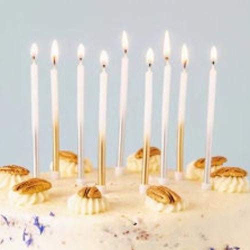 Gold Birthday Candles Etsy