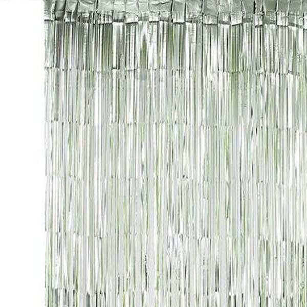 Sage Green Fringe Backdrop Curtain