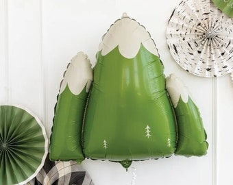 Camping Bachelorette Snow Capped Mountain Balloon | Helium Balloon for Birthday Party