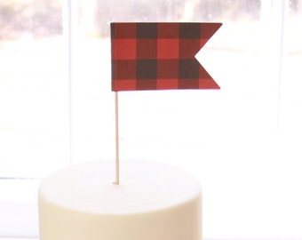 Buffalo Plaid Cake Topper