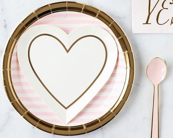 Gold Heart Dessert Plates