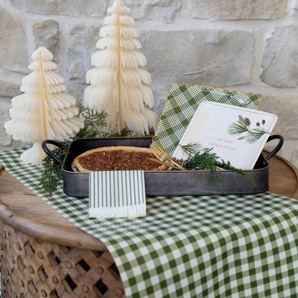 Green Gingham Table Runner