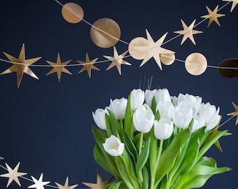 Celestial Stars and Moons Banner in Gold