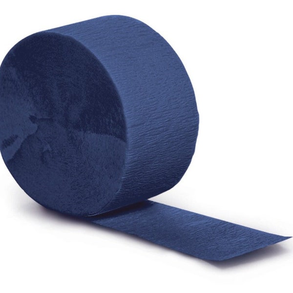Navy Crepe Paper Party Streamers