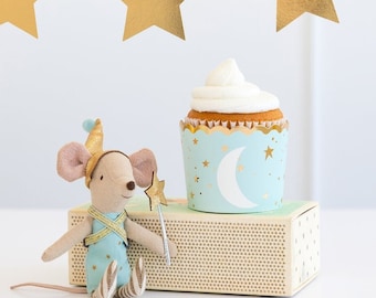 Baby Boy Shower Baking Cups - Moon and Stars