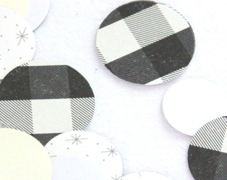 I Do BBQ Confetti Black and White Check