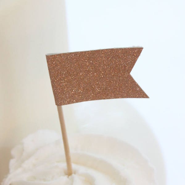 Rose Gold Bridal Shower Cupcake Toppers