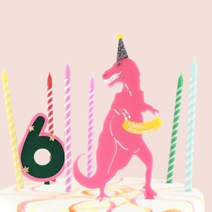 Dinosaur Birthday Napkins Pink Drink Size image 6