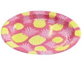 Pineapple Party Paper Plates, Tropical Bridal Shower Decorations, Pink and Gold Baby Shower Ideas, Birthday Party Plates for Girls