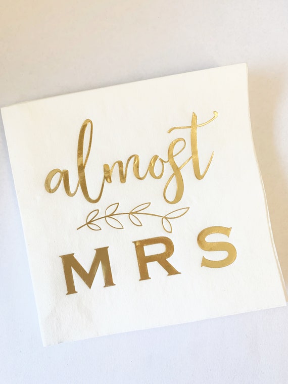 Almost Mrs. Bridal Shower Cocktail Napkins Il_570xn