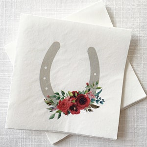 Silver Horseshoe Napkins, Derby Party Supplies, Bridal Shower Decor
