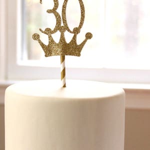 30th Birthday Crown Topper Rose Gold or Gold image 2