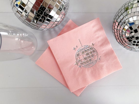 Disco Ball Cocktail Napkins - Pink Il_570xn