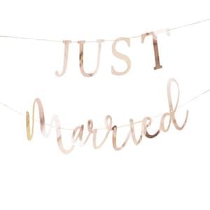 Just Married Banner - Rose Gold