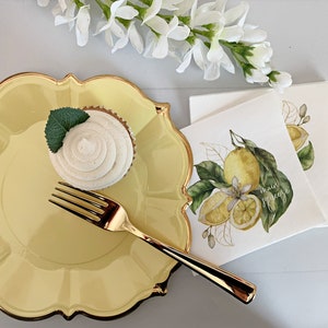 Lemon Cocktail Napkins: Bridal Shower Amalfi Theme, Set of 16
