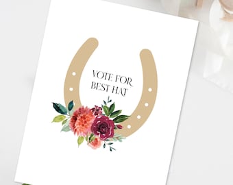 Vote for Derby Fascinator Hat Contest Sign - Mailed to You