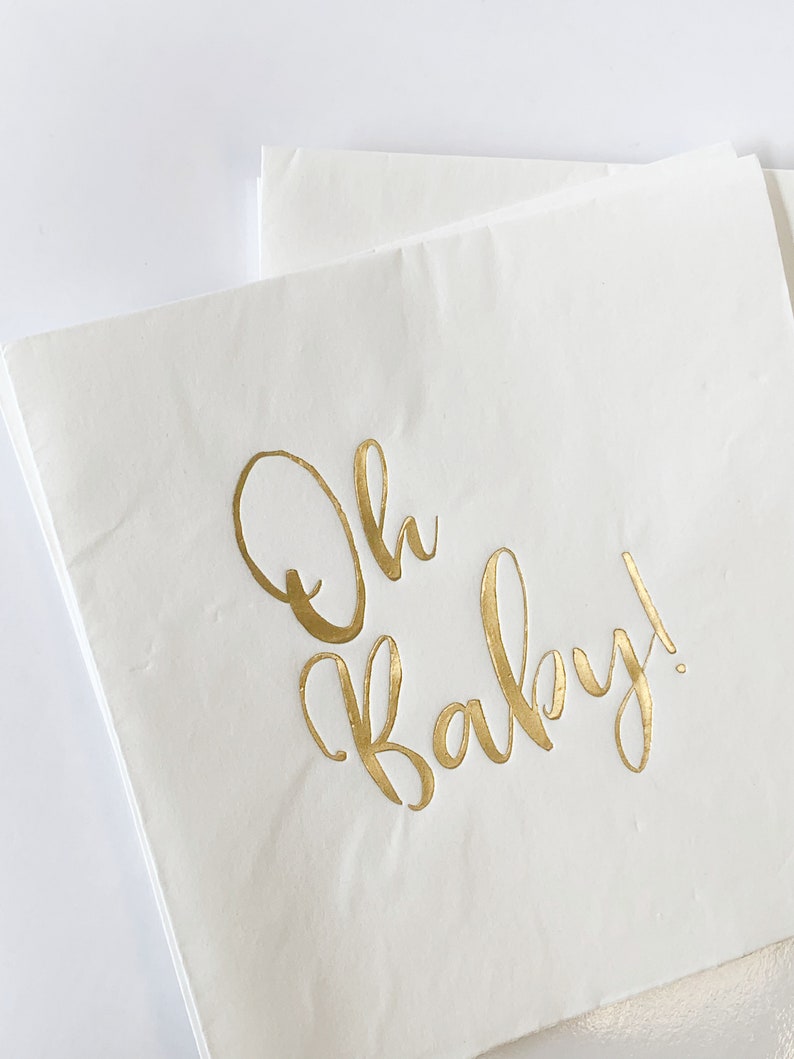 EnFete Oh Baby Embossed Foil Napkins - Thumbnail 3