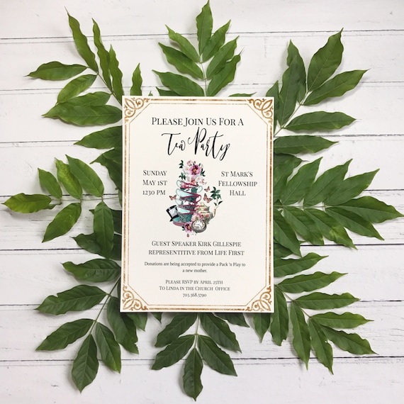Tea Party Flyer - Fully Editable Template Il_570xn