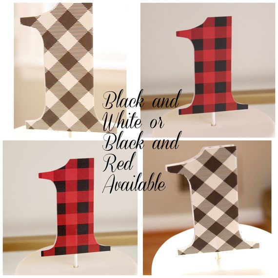 Buffalo Check 1st Birthday Topper, Lumberjack Birthday Il_570xn