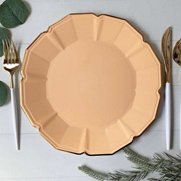 Peach Paper Plates Etsy