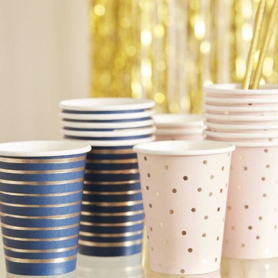 Navy and Blush Paper Cups Il_570xn