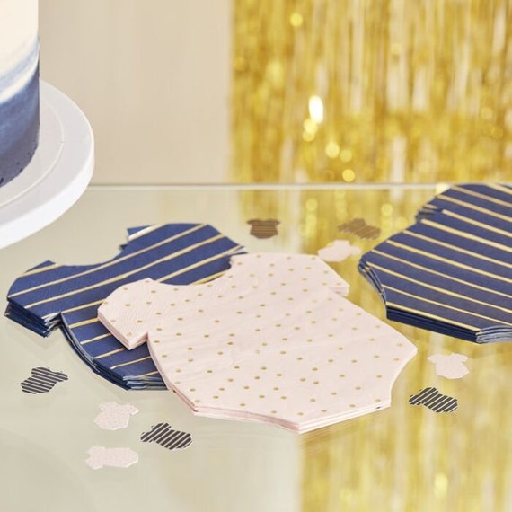 Gender Reveal Onesie Baby Shower Napkins Il_570xn