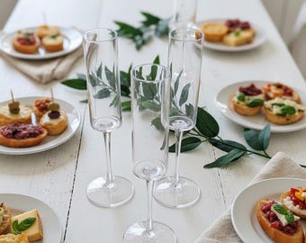 Modern Squared Champagne Flutes, Set of 6, NYE Toast