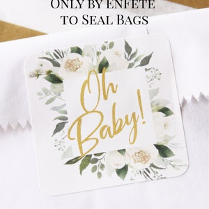 Oh Baby Shower Favor & Treat Bags Sage 画像 5