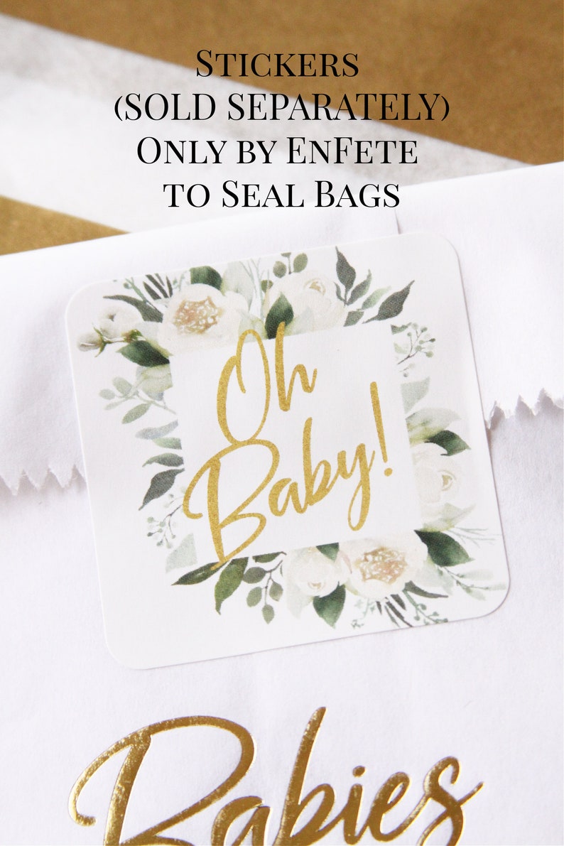 Oh Baby Shower Favor & Treat Bags Sage 画像 5