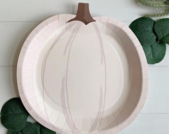 Cream Pumpkin Plates - Set of 8 - Thanksgiving Dessert